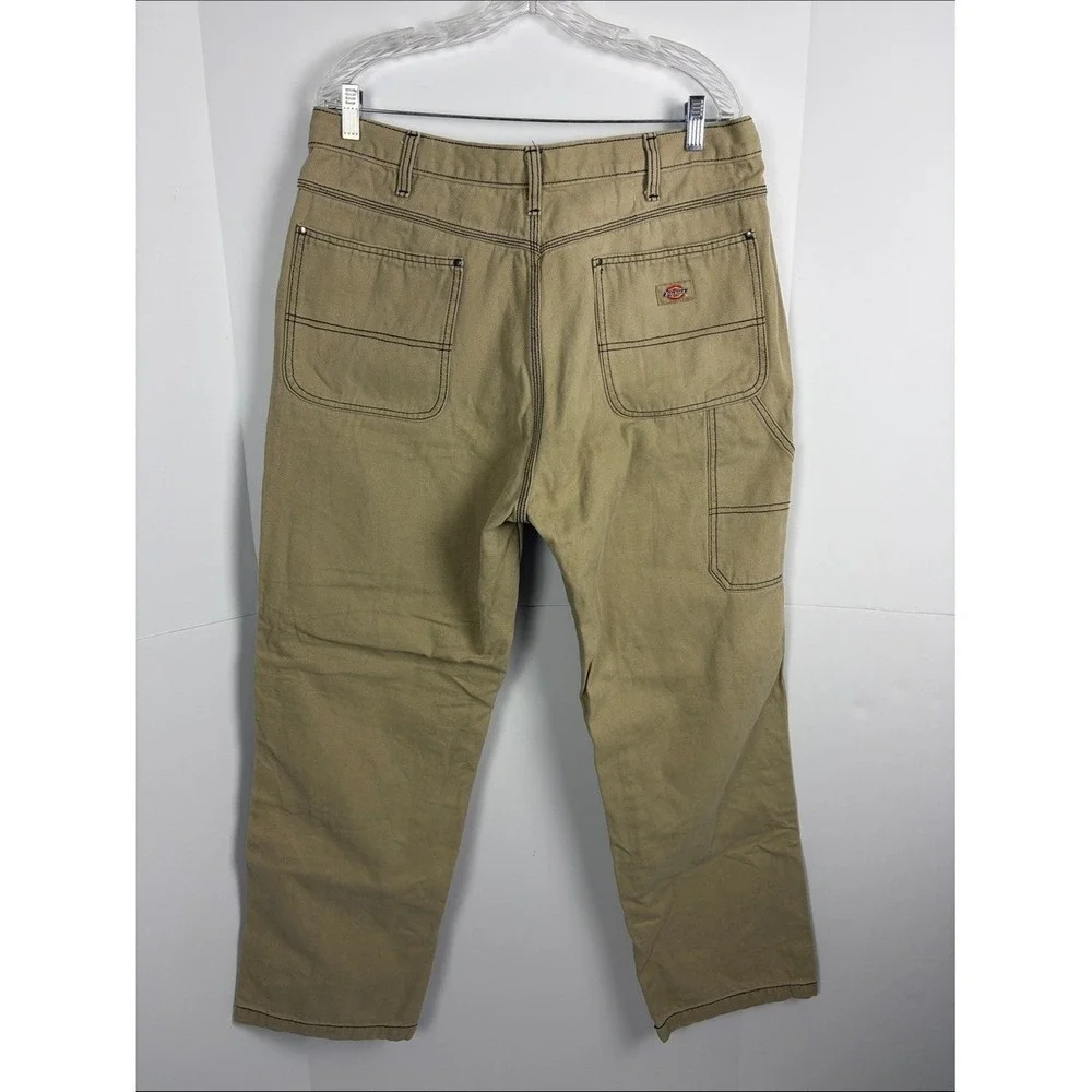 Dickies Khaki Canvas Carpenter Utility Work Pants 36x32